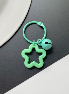 彩色五角星亚克力钥匙扣挂件糖果色耳机套挂饰小清新情侣包包装饰