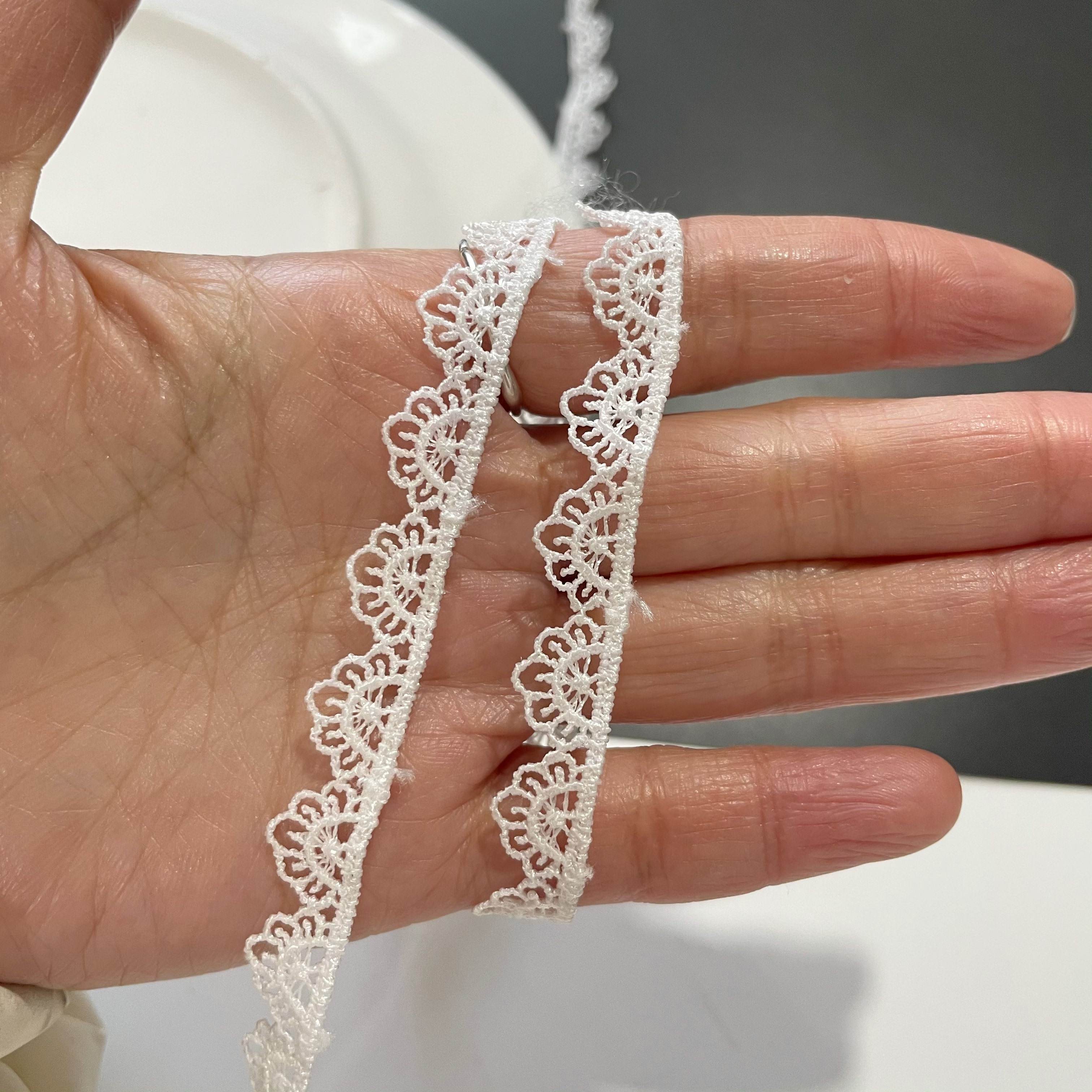 Exquisite water-soluble cotton embroidery lace DIY skirt Lolita dress retro curtain design home fabric accessories
