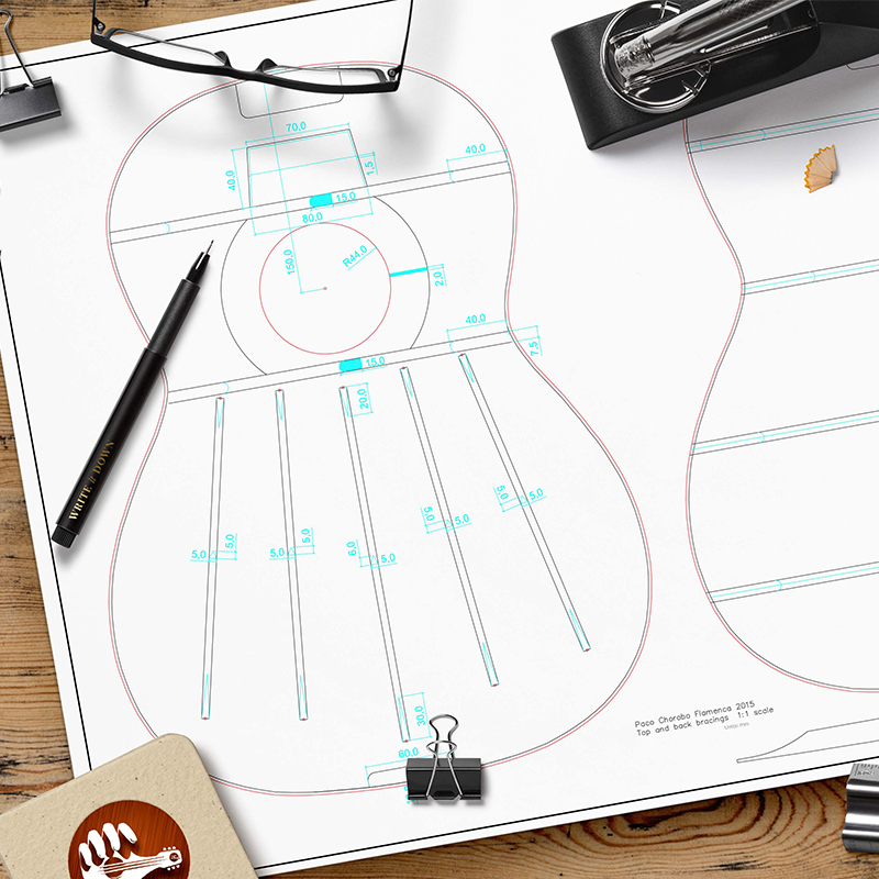 弗拉门戈吉他专业图纸弗拉门戈吉他制作图纸吉他制作技术 - 图0