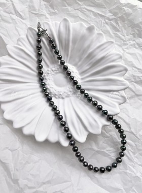 原创设计手工天然淡水珍珠项链复古小众法式莫兰迪色美拉德风颈链