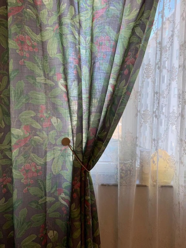 茜茜李中式古典卧室遮光窗帘宫廷棉麻成品东方美学花鸟布帘查泰莱,淘宝优惠券,粉丝福利购,淘宝优惠卷