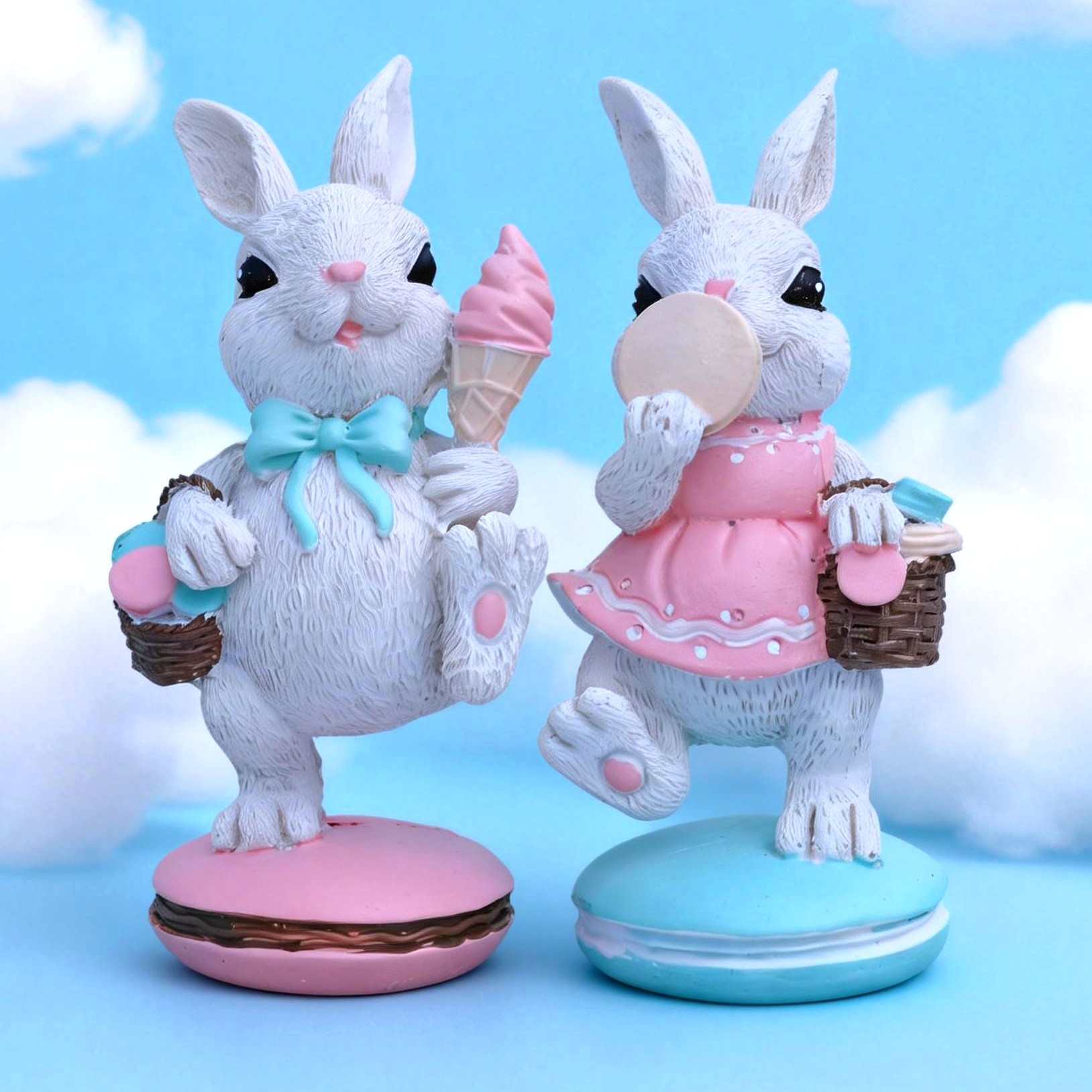 跨境新款热销树脂装饰马卡龙蛋糕兔子树脂摆件居家橱窗办公室摆件,淘宝优惠券,粉丝福利购,淘宝优惠卷
