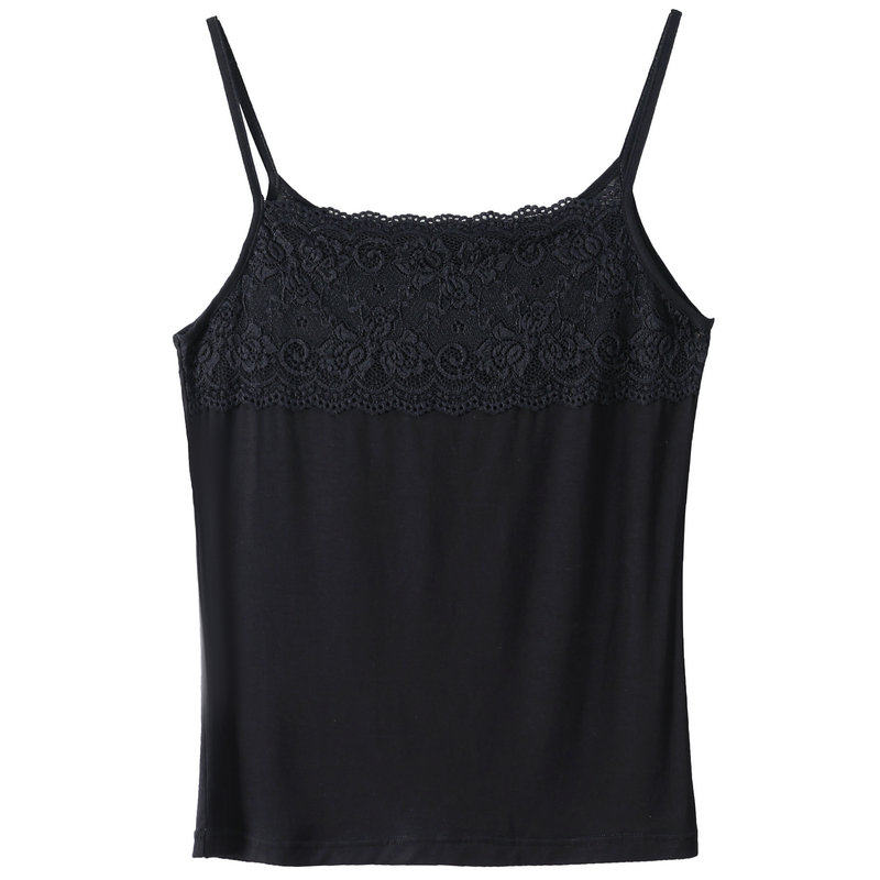 美背吊带背心女莫代尔内搭抹胸蕾丝性感上衣黑色打底衫薄款夏外穿,淘宝优惠券,粉丝福利购,淘宝优惠卷