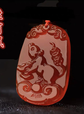 天然红玛瑙十二生肖玉吊坠女鼠牛虎兔龙蛇马羊猴鸡狗猪属相玉佩男