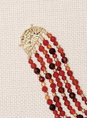 A Ray of Sunlight 新年系列红炽光玛瑙流苏手链本命年好运招财