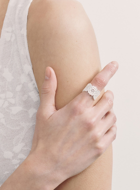 A Ray of Sunlight刺绣花边系列戒指开口精致小巧百搭法式时髦