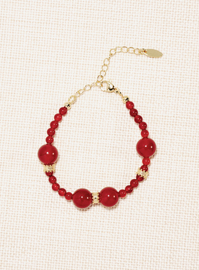 A Ray of Sunlight红玛瑙隔珠手链好运招福聚财红色手串
