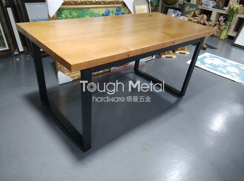 实木大板支架大理石餐桌脚办公桌架口字脚桌腿钢铁烤漆桌架可定制 - 图2