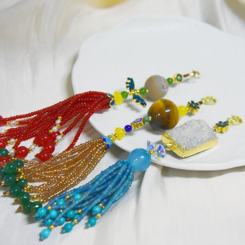 玛瑙晶芽原创成品旗袍压襟汉服手工串珠流苏挂件diy手链项链配件,淘宝优惠券,粉丝福利购,淘宝优惠卷