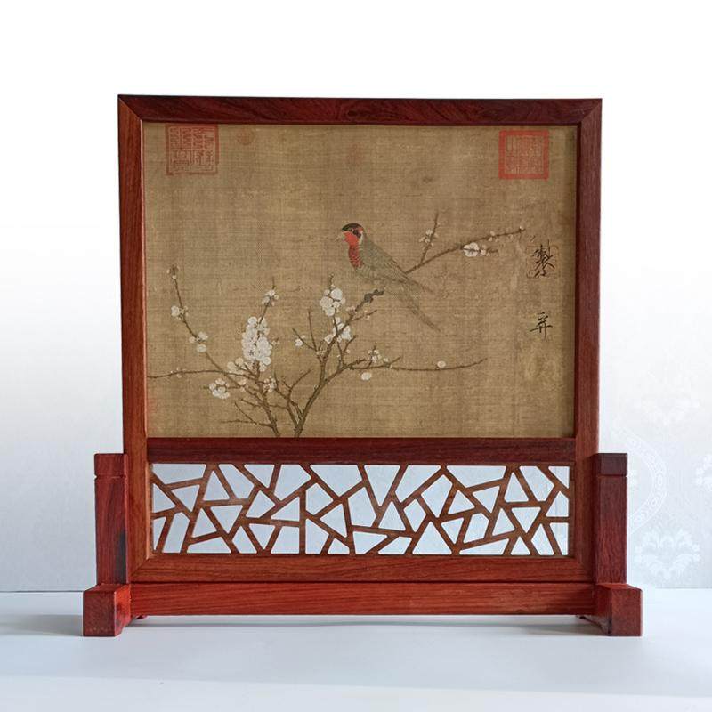 桌面摆件屏风实木插屏中式小屏风隔断禅意摆件摆台特色书法装裱,淘宝优惠券,粉丝福利购,淘宝优惠卷