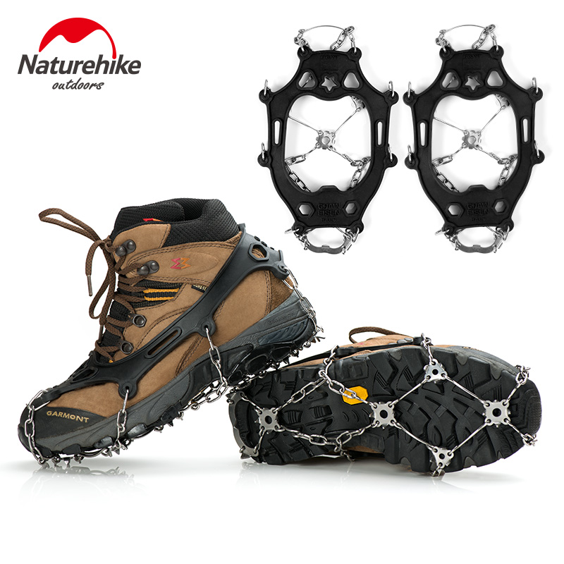 Naturehike挪客 冰爪防滑鞋套 雪地攀巖裝備戶外登山冰抓鞋釘鞋鏈