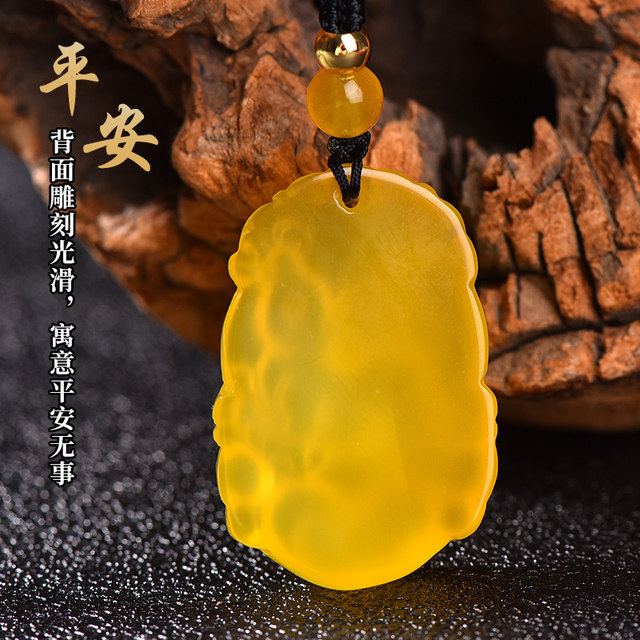 Yellow Chalcedony Zodiac Pendant for Men and Women