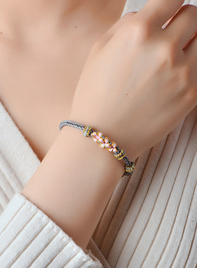 【小红书】铃兰花手链桃花朵朵绳