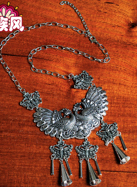 新款民族风原创女苗银项圈