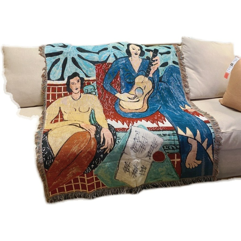 MATISSE马蒂斯单人位沙发套罩多功能挂毯沙发巾盖布背景布复古风 - 图3