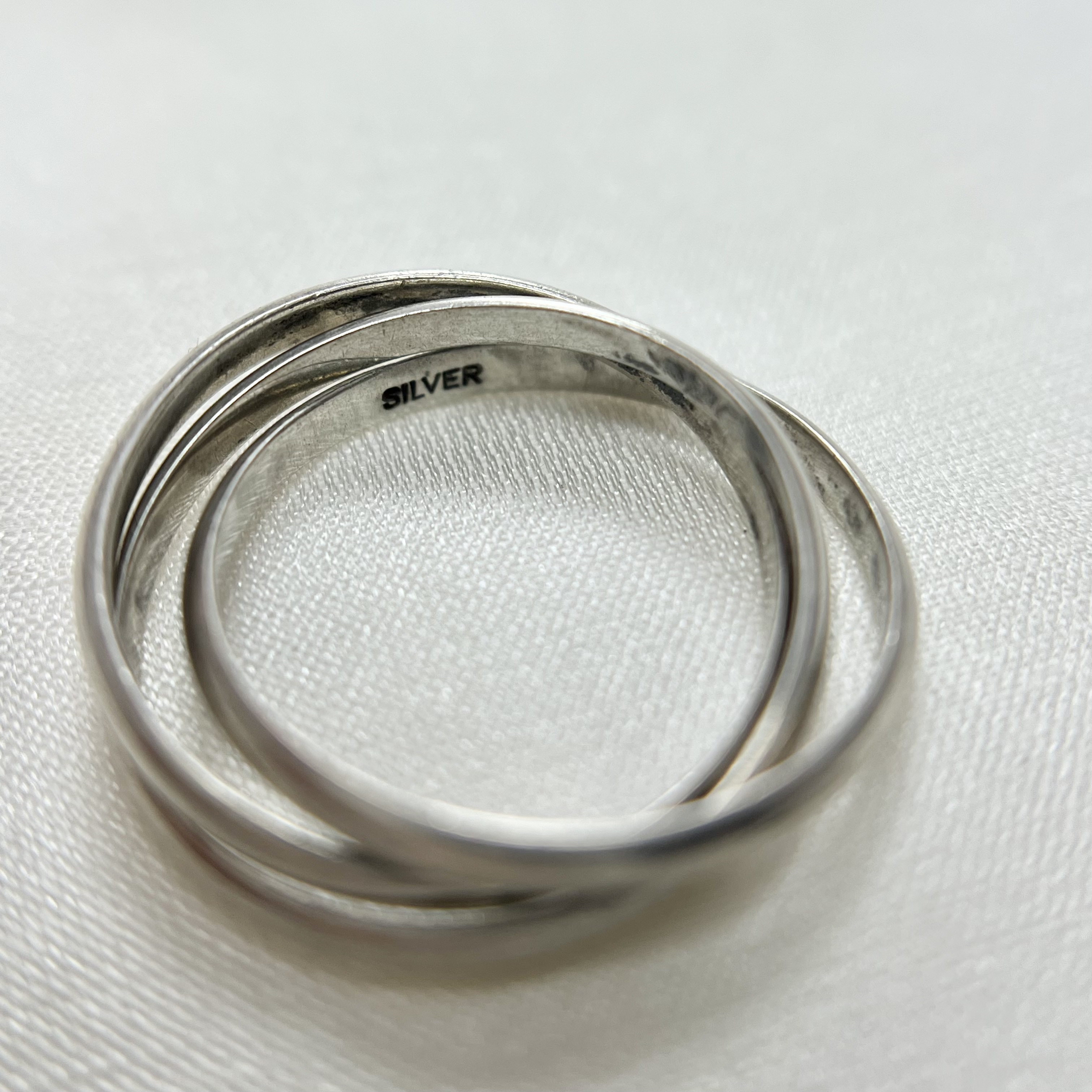 Medieval classic three-ring sterling silver ring tail ring