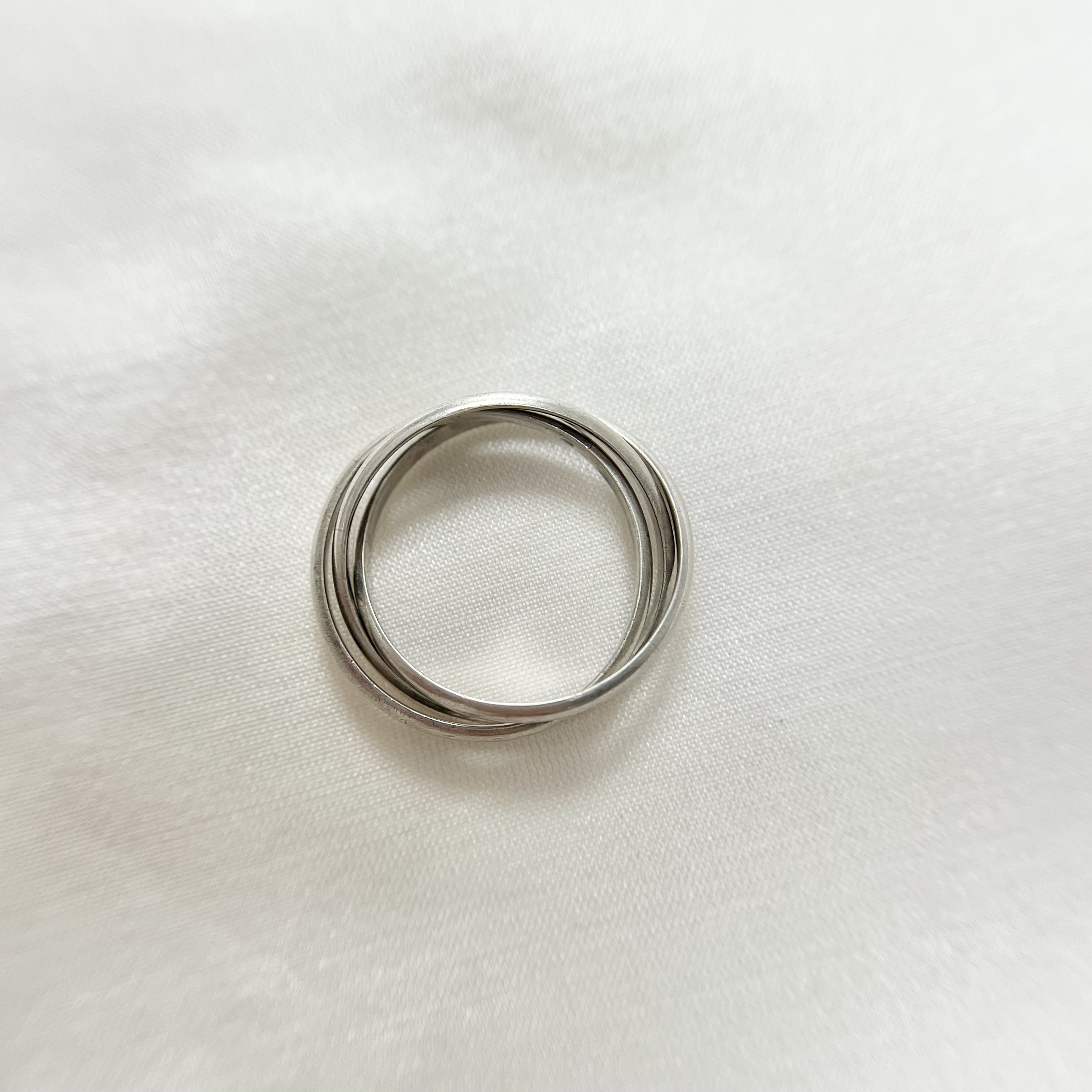 Medieval classic three-ring sterling silver ring tail ring