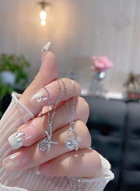 正生s925纯银莫桑石项链轻奢百搭