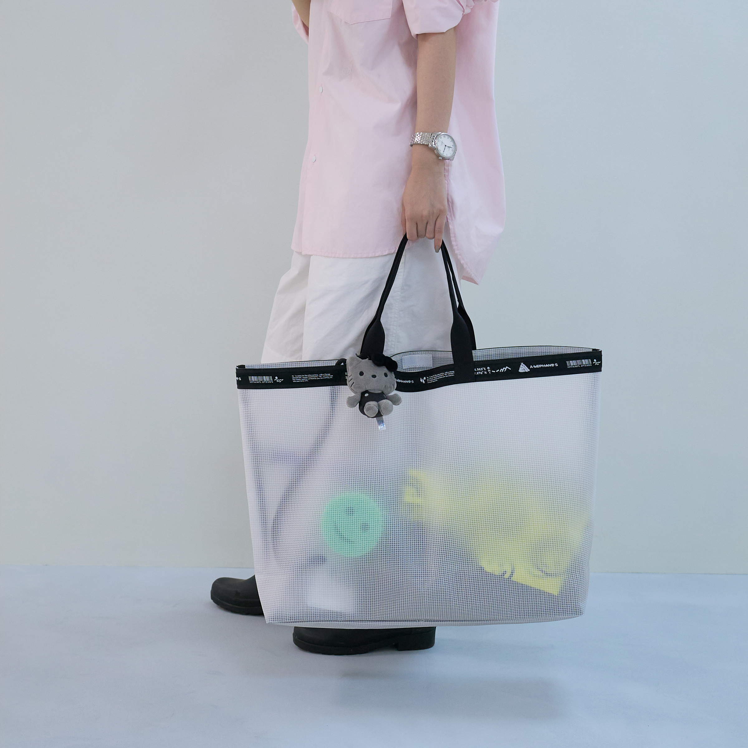 AS透视包竖包单肩包防水托特包通勤便携购物袋旅行户外运动手提包 - 图1