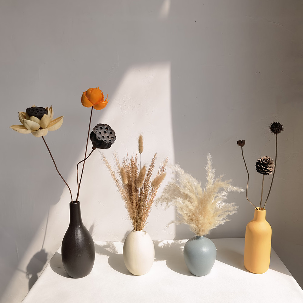 芦苇干花束真花松果风干莲蓬插花天然棉花装饰客厅摆件落地大蒲苇