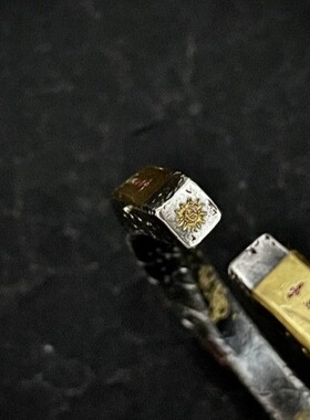 银饰山鬼花钱财运镯古法手镯法器