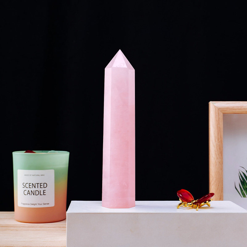 天然马达加斯加粉水晶柱原石六棱柱消磁家居装饰桌面装饰品吉祥礼,淘宝优惠券,粉丝福利购,淘宝优惠卷