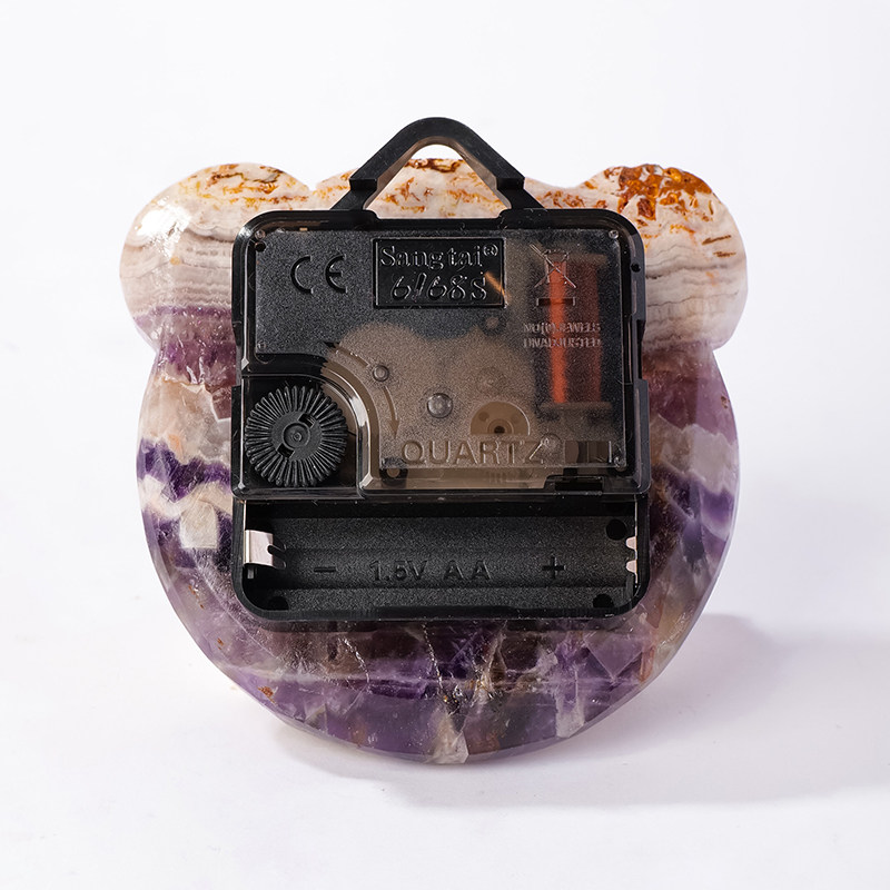 天然水晶石时钟摆件创意玛瑙片钟表家居客厅动物水果造型装饰摆设,淘宝优惠券,粉丝福利购,淘宝优惠卷