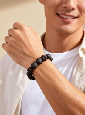 天然黑金刚石原矿石手链精品埃及预言石珠串矿物奇石男款手串念珠