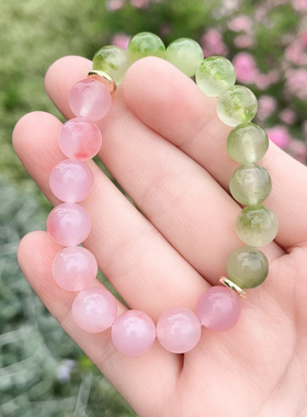 浪漫樱花玉髓绿玉髓手串