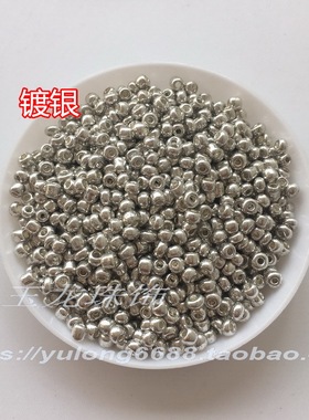 diy镀银古铜色玻璃十字绣散珠