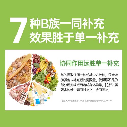 安利维生素B纽崔莱天然B族维生素片7种B族复合维生素叶酸钙正品 - 图2