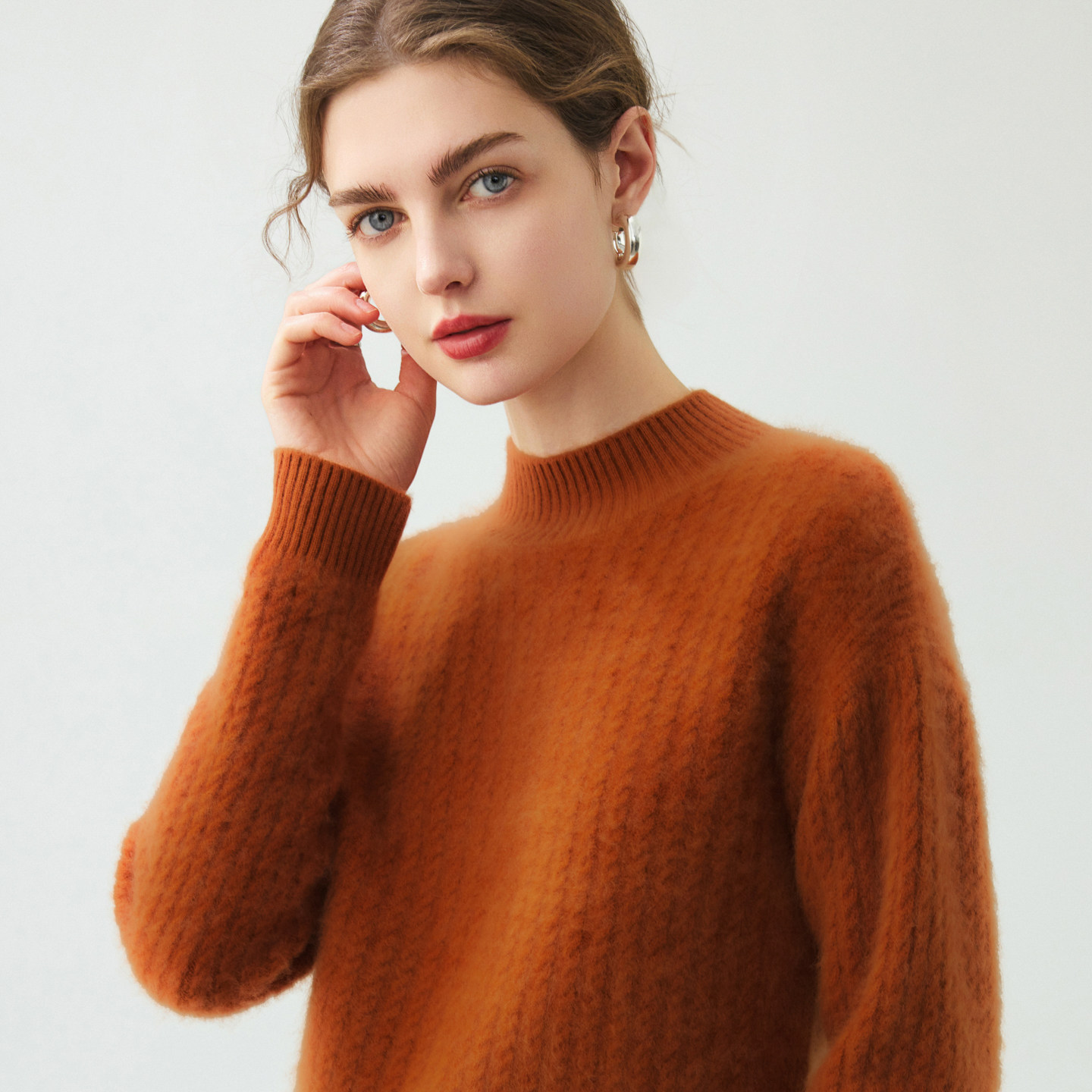 重工双股加厚baby山羊绒针织衫女士半高领扭花内搭打底衫软糯亲肤,淘宝优惠券,粉丝福利购,淘宝优惠卷