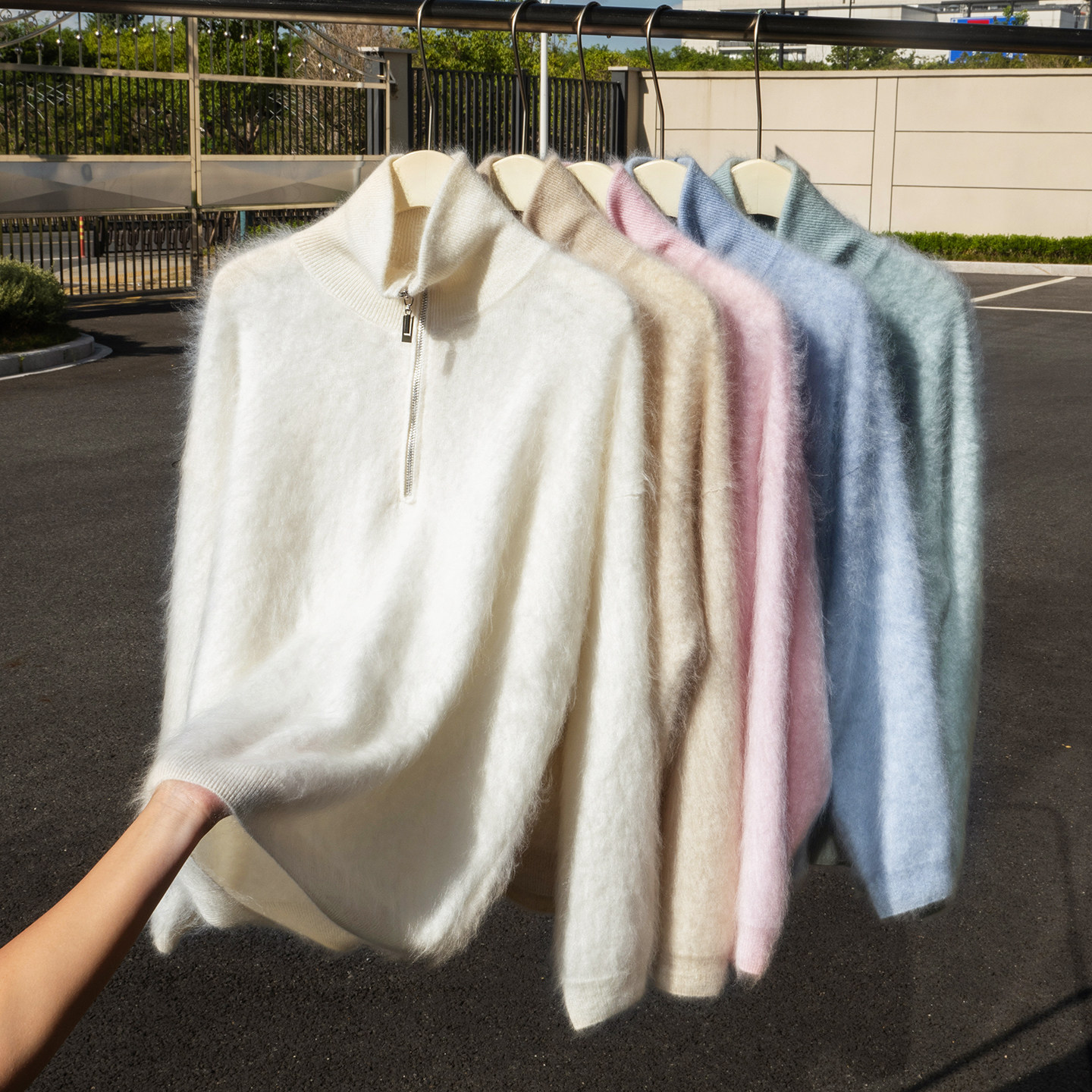 人手一件~秋冬新款100%纯山羊绒针织套头衫女半拉链拉绒长袖毛衣,淘宝优惠券,粉丝福利购,淘宝优惠卷