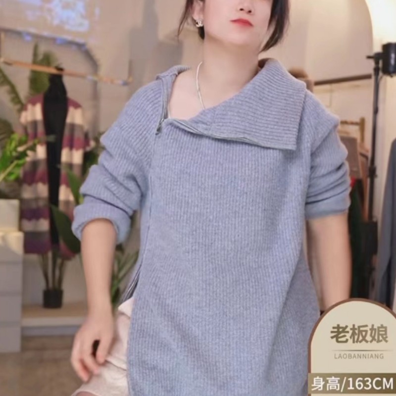 羊范2024秋冬新款100%羊毛女半高领纯色侧边拉链开衫加厚针织衫,淘宝优惠券,粉丝福利购,淘宝优惠卷