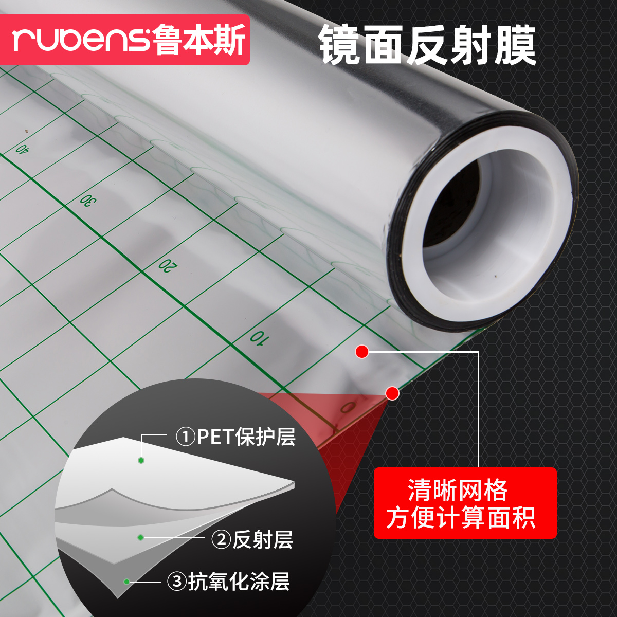 鲁本斯地暖管分水器专用纯铝箔隔热膜PET镜面反射膜珍珠棉反光膜 - 图1