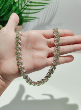 复古纯手工定制款梭编项链女小众设计感手工编织锁骨链轻奢百搭