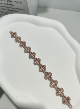 梭编手链手工定制成品小众设计感四叶草手链精致百搭款日常出街