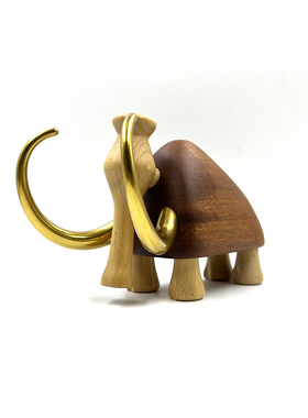 乌檀木北欧猛犸象摆件