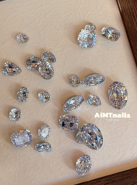 AiMTnails 新品厚底锆石 东洲锆石尖底裸钻有底 美甲饰品