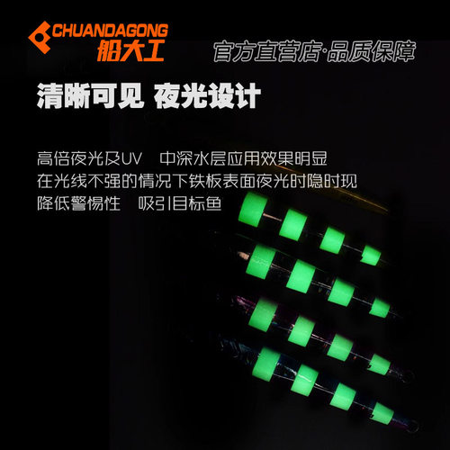 船大工新款jms132船海钓铁板饵刀鲅炮弹夜光镭射速沉铅板路亚饵 - 图3