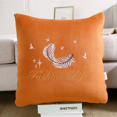 подушки-одеяла 多功能绣羽毛多绒针水被晶绒花抱枕bzb20221单人家用靠垫被子面午 Other