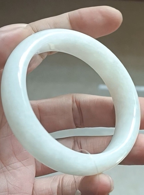 商场撤柜-天然和田玉白玉手镯玉镯 高完美 带鉴定证书保真品g33