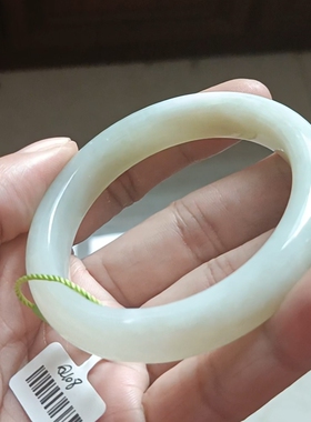 商场撤柜天然和田玉手镯玉镯子带国家官方鉴定证书保真品礼物q108