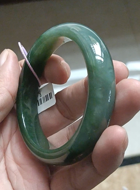 商场撤柜-天然和田玉碧玉手镯玉镯 带国家官方鉴定证书保真品n38