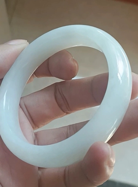 商场撤柜-天然和田玉白玉手镯玉镯子 国家官方证书保真品礼物n104