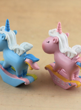 新款天使飞马独角兽烘焙蛋糕生日装饰用品树脂工艺品家居桌面摆件