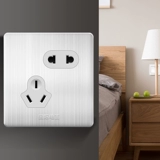 Международный электрик серебряный переключатель из нержавеющей стали 2 Три сайта панель 86 Dark 5 -отверстие