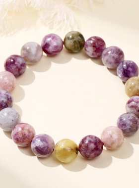 天然彩色祖母晶手链巴西进口