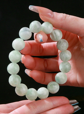 【雨林精灵】天然羽毛萤石手链薄荷绿羽毛纹解压助眠能量手串小众