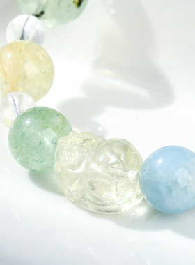 天然水晶柠檬貔貅手链